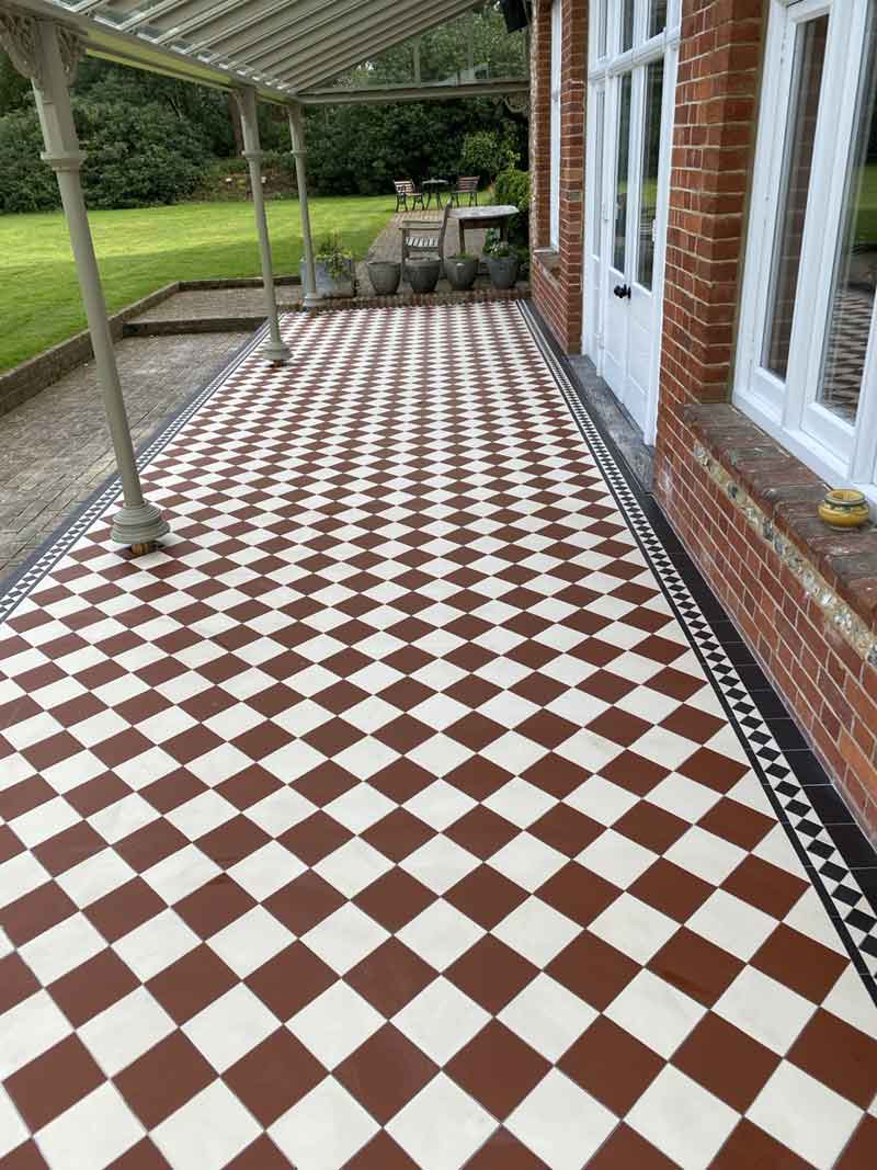 Patio area tiled with Original Style tiles in Streat