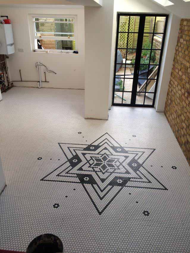 Mosaic floor pattern completed in Hove